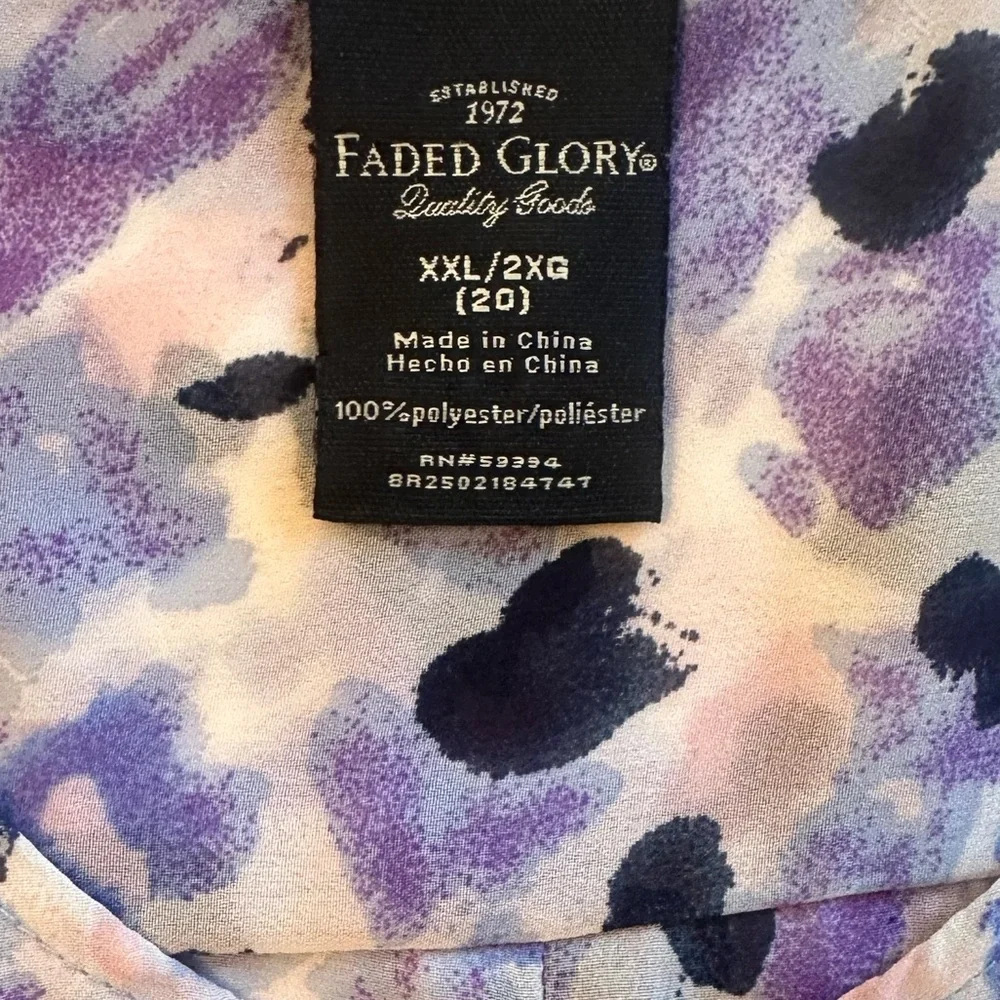 Faded Glory Multicolor Floral Button-Front Blouse - Picture 6 of 6